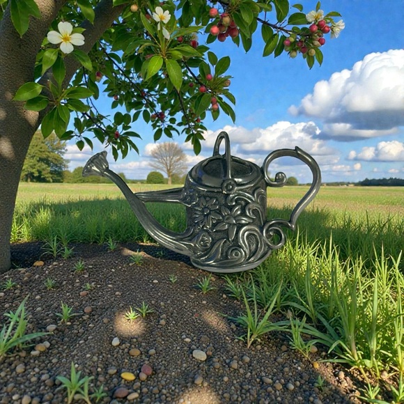 Decorative Pewter Watering Can Pin - Picture 1 of 2